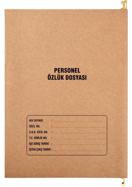 Metal Askılı Personel Özlük Dosyası 8 Yapraklı 10'lu Paket