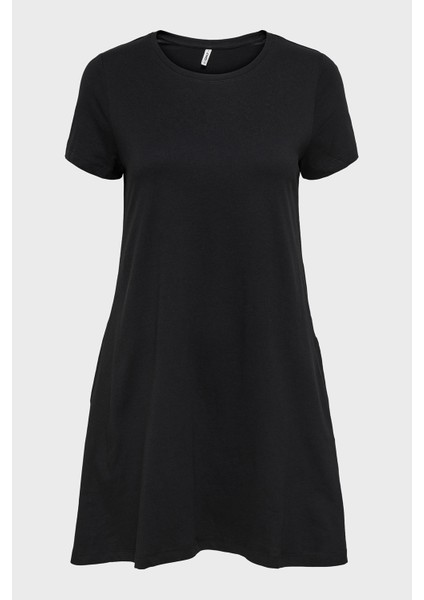 % 100 Pamuklu Cepli Regular Fit Bisiklet Yaka Mini Elbise Bayan Elbise 15202971 indirimleri