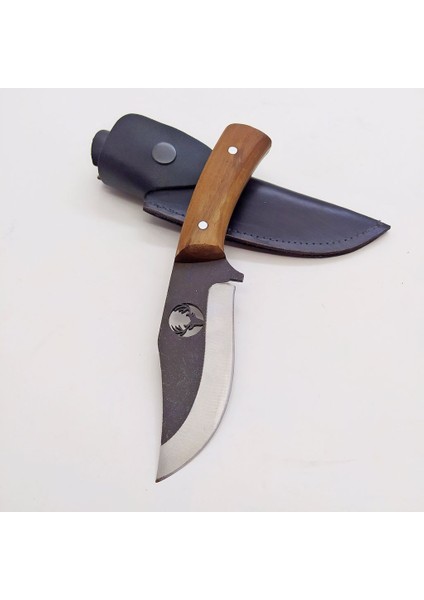 El Yapımı Geyik Motifli -Bushcraft Kamp Bıçağı Kök Ceviz Kabze Paslanmaz Av Bıçağı Deri Kılıflı fırsatları