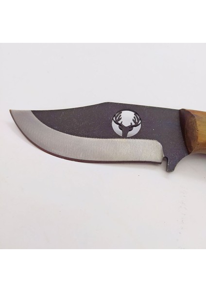 El Yapımı Geyik Motifli -Bushcraft Kamp Bıçağı Kök Ceviz Kabze Paslanmaz Av Bıçağı Deri Kılıflı indirimleri