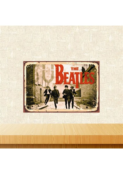 The Beatles 20-30 cm Retro Ahşap Tablo TKFX5731