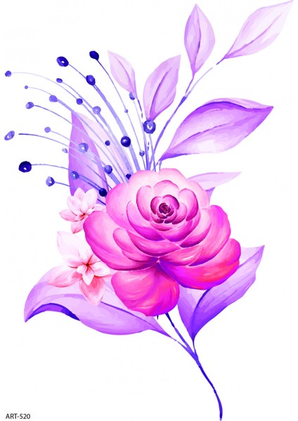 Blooming Flower Geçici Dövme,geçici Tattoo ,vücut Dövme,kol Bilek Dövme,boyun Dövme,sırt Dövme fiyatları