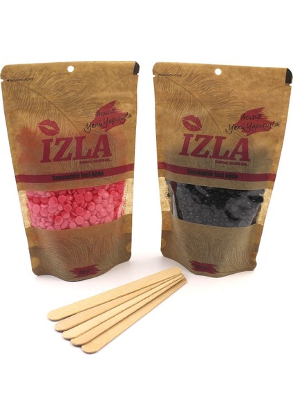 2 Paket Boncuk Ağda Pembe-Siyah Spatula