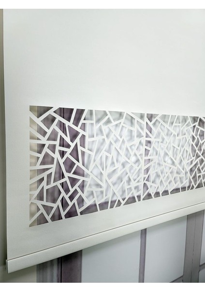 Lazer Stor Perde Mat Kalın Kumaşlı Ekru Renk LZR107