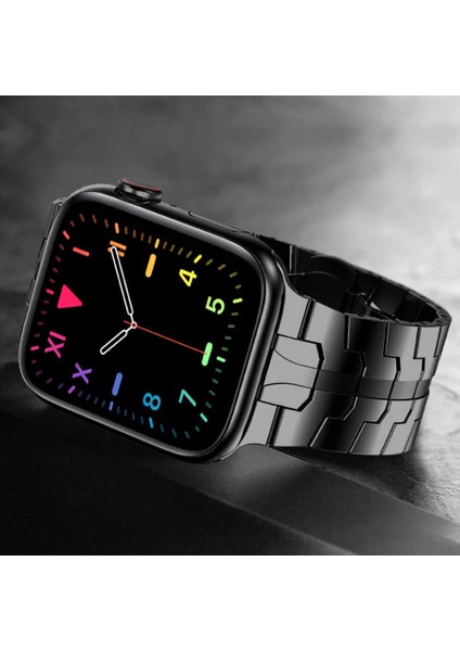 Apple Watch 42MM Tüm Serilere Uyumlu Paslanmaz Çelik Metal Kordon