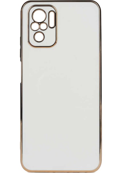 - Xiaomi Redmi Note 10 - Kılıf Parlak Renkli Bark Silikon Kapak - Beyaz