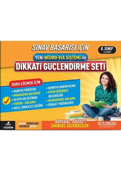 Adeda Yayıncılık Dikkati Güçlendirme Seti 8. Sınıf Sınavlara Hazırlık Serisi Yeni Neurovia Sistemi İle - Osman Abalı