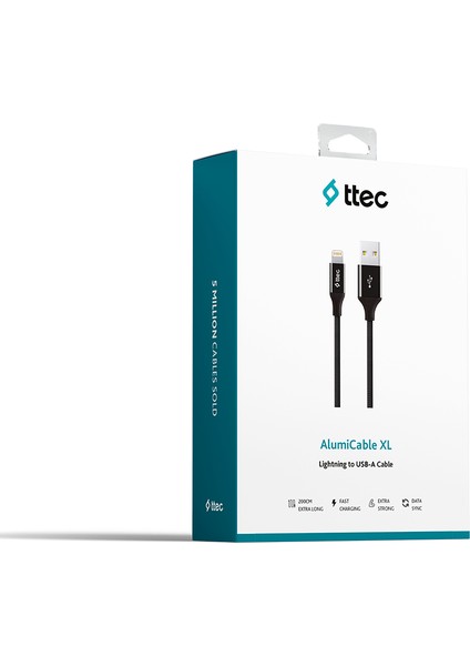 2 Yıl Garantili Alumi Cable Xl Iph. Şarj Kablosu 2 Metre fiyatları