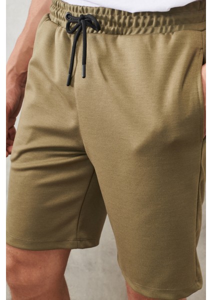 Erkek Haki Standart Fit Günlük Rahat Spor Örme Şort fiyatları