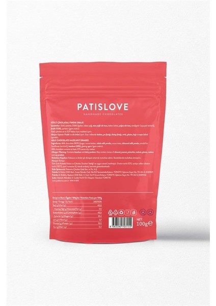Sütlü Çikolatalı Fındık Draje 100g fiyatları