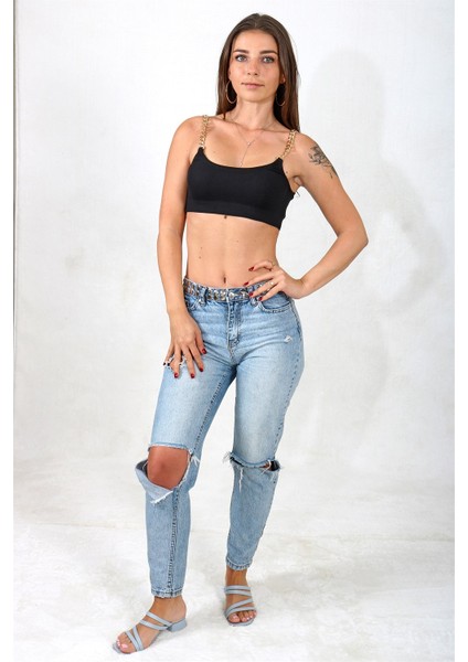 Viendo Zincir Askılı Kaşkorse Crop Top Büstiyer