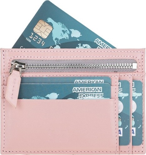 PLM Zip Deri Fermuarlı Kartlık Zpch Nu2 Pembe görsel 5