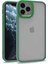 Apple iPhone 12 Pro Kılıf Kamera Çıkıntılı Arkası Kristal Şeffaf Hassas Tuşlu Renkli Kenarlı Flora Kapak Yeşil 1