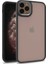 Apple iPhone 11 Pro Kılıf Kamera Çıkıntılı Arkası Kristal Şeffaf Hassas Tuşlu Renkli Kenarlı Flora Kapak Siyah 1