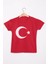 Bayrak Baskılı Çocuk T-Shirt | Kırmızı 1