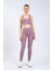 Kadın Lila Cepli Fitilli Yüksek Bel Spor Tayt 25" 2