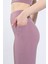 Kadın Lila Cepli Fitilli Yüksek Bel Spor Tayt 25" 4