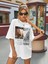 Kadın Beyaz Urban Baskılı T-Shirt 1