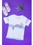 Çizgi Kids Kız Çocuk Batik Desen Beach Girl Baskılı Mavi Turuncu T-Shirt 3