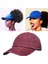 At Kuyruğu Beyzbol Şapkası Kadın Dağınık Yüksek Topuz Tenis Şapka Ayarlanabilir Snapback Bordo 3