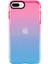 Apple iPhone 7 Plus / 8 Plus Kılıf Renkli Transparan Yumuşak Silikon Süper Punto Kapak Pembe - Mavi 1