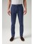 Slim Fit Indigo Düz Chino Pantolon 2