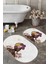 Real Homes Mermer Zeminli Zenci Kadın Motifli 2'li Oval Kaymaz Tabanlı Mutfak Halı Takımı & Banyo Paspas Seti 1