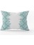 Turkuaz Beyaz Damask Etnik Desenli Kırlent Yastık Kılıfı - CGH119-3550 Çift Tarafı Baskılı 1