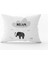 Siyah Beyaz Fil Figürlü Çocuk Kırlent Yastık Kılıfı - CGH088-3550 Çift Tarafı Baskılı 1