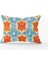 Mavi Turuncu Etnik Dekoratif Kırlent Yastık Kılıfı - CGH156-3550 Çift Tarafı Baskılı 1