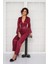 Saten Dantelli Pijama Takımı - 1100 Bordo 1