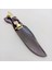El Yapımı Kamp Bıçağı Kurt Başlı Geyik Boynuzu Kabzeli Paslanmaz Av Bıçağı Deri Kılıflı Bıçak 4