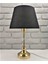 Gold Kaplama Klasik Metal Ayaklı Siyah Kumaş Şapkalı Abajur Masa Lambası Model-2 2
