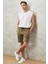 Erkek Haki Standart Fit Günlük Rahat Spor Örme Şort 1