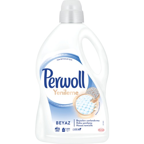Perwoll Hassas Bakım Sıvı Çamaşır Deterjanı 3L (50 Yıkama) Beyaz Yenileme