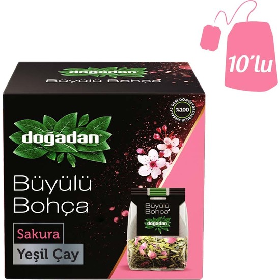 Doğadan Büyülü Bohça Yeşil Çay Sakura 10'lu Paket