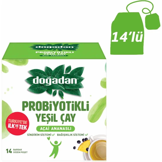 Doğadan Yeşil Çay Açai Ananaslı Probiyotikli 14'lü