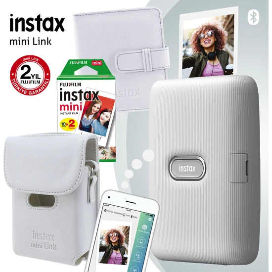 Instax Mini Link Beyaz Akıllı Telefon Yazıcısı ve Seti 1
