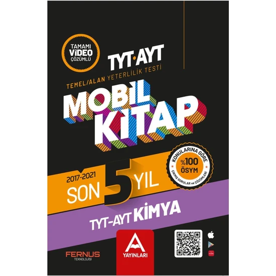 A Yayınları TYT – AYT Mobil Kitap Son 5 Yıl Kimya (Ciltli)