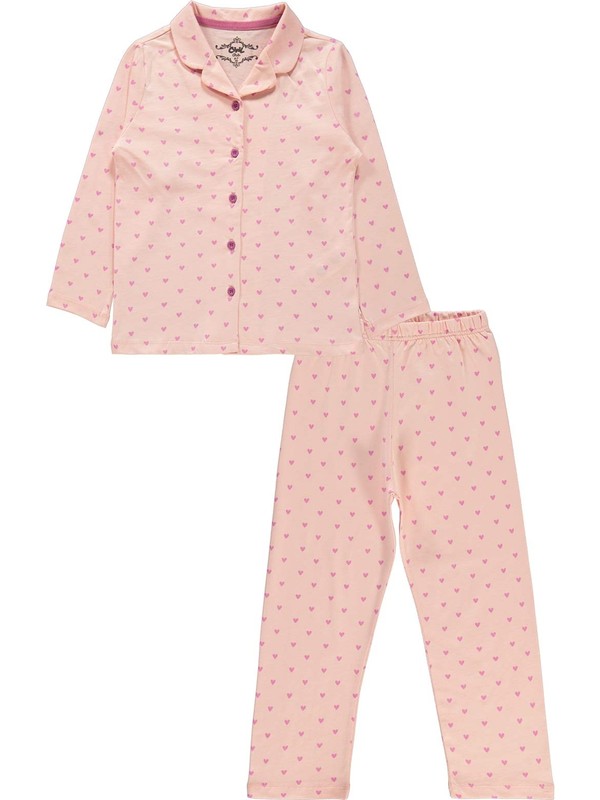 Civil Girls Kız Çocuk Pijama Takımı 6-9 Yaş Pudra