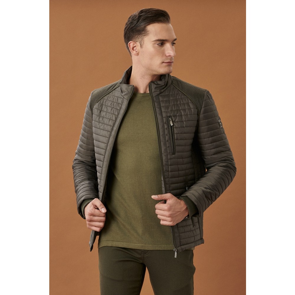 Altınyıldız Classics Erkek Haki Standart Fit Dik Yaka Düz Casual Mont - VE DİĞER ALTINYILDIZ MODELLERİNDE SEPETTE %20