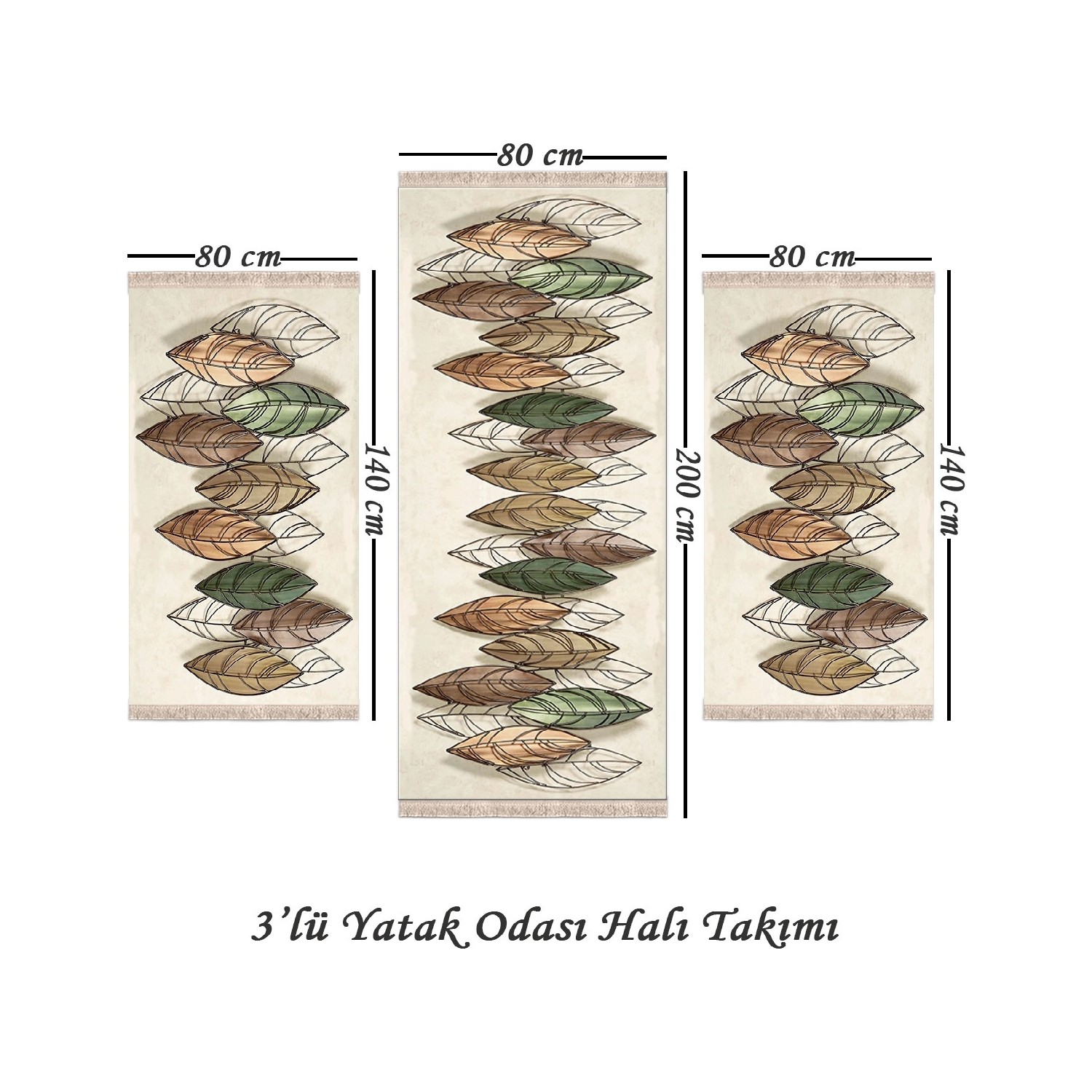 Alaaddin Carpet Yatak Odası 3�Lü Set Halı 2 Adet 80 x 140 cm Fiyatı