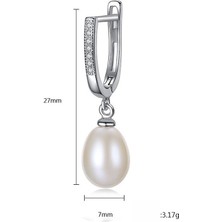 Kulak Çiviler S925MICRO-KAKMA Aaa Zirkon 8-9mm Tatlısu Inci Kulak Klipleri Küpe Düğün Için