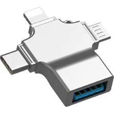 Daytona HC04 Lightning - Type-C - Micro To USB 3.0 Bellek Okuyucu Adaptör