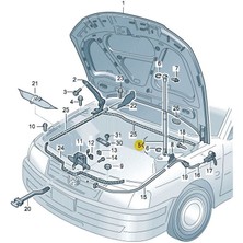 Turkas Vw Volkswagen Passat B5.5 2001-2005 Motor Kapağı Kaput Destek Amortisörü Pistonu 3B0823359C