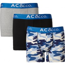 Altınyıldız Classics Erkek Lacivert-gri 3'lü Desenli Pamuklu Esnek Boxer Paketi