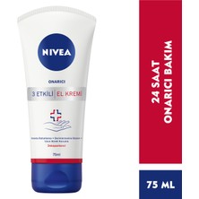 NIVEA 3 Etkili Onarıcı El Kremi (75ml), Çok Kuru Eller için Yoğun El Kremi, 24 Saat Onarıcı Bakım