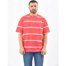 Moviment Kırmızı Bisiklet Yaka Çizgili T-Shirt