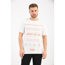 Moviment Beyaz Önü Baskı Detaylı T-Shirt