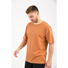 Moviment Kiremit Kısa Kollu Renkli Yaka T-Shirt